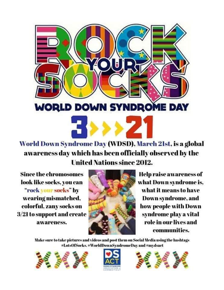 Rock your Socks to Celebrate Down Syndrome Lordship Elementary School