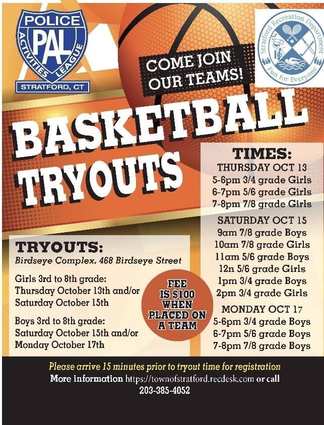 PAL Basketball Tryouts Wilcoxson Elementary School