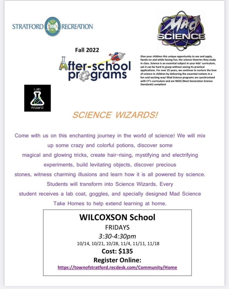 Mad Science Information Form | Wilcoxson Elementary School