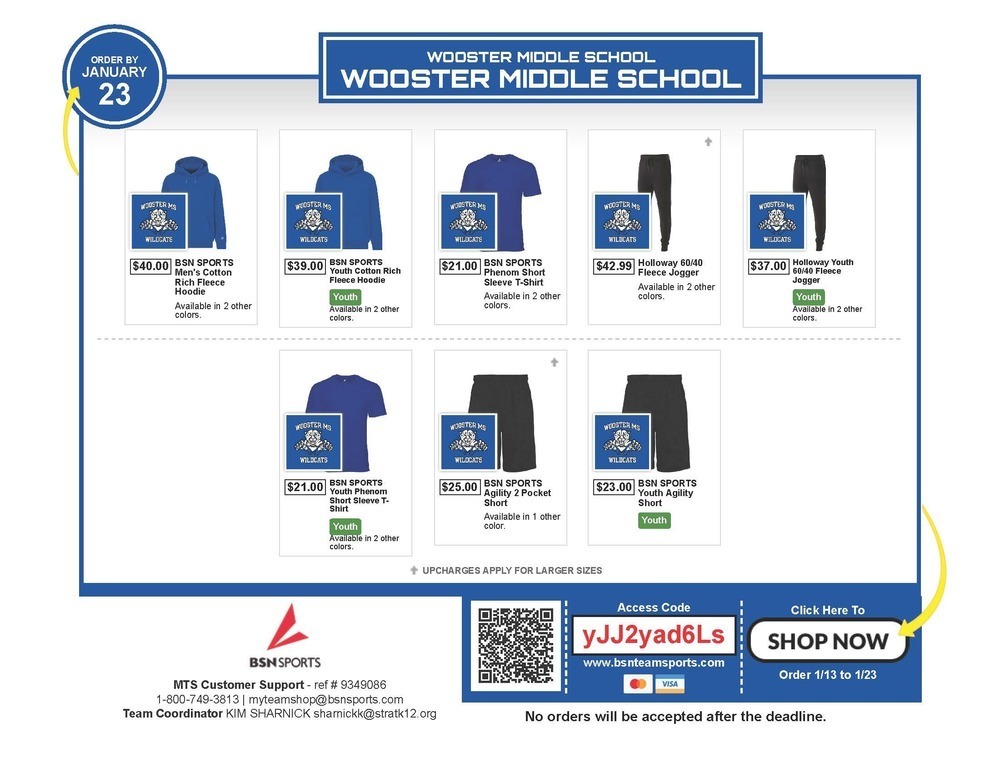 Wooster Middle Team Store