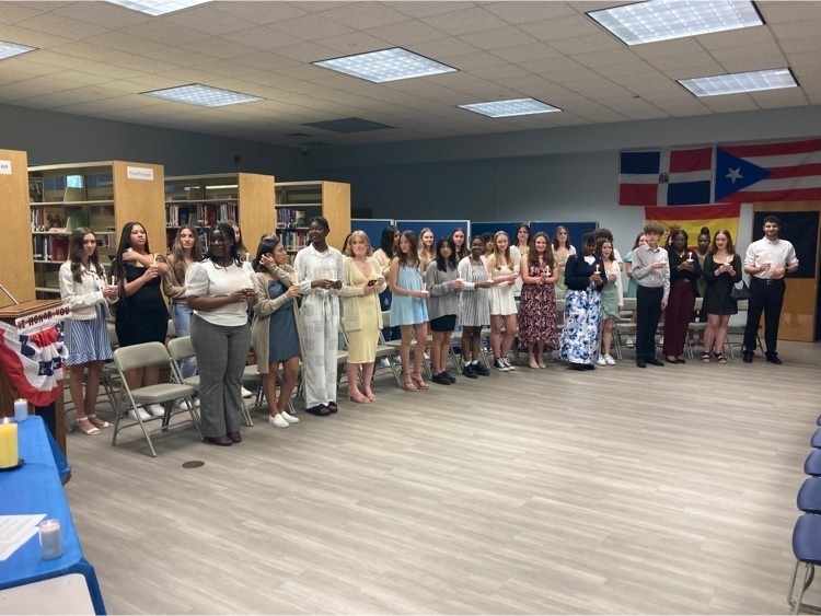 inductions into the National Spanish Honor, National Latin Honor and National English Honor Societies!